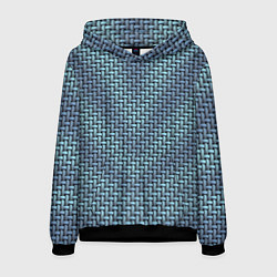 Толстовка-худи мужская Текстура саржевого переплетения, цвет: 3D-черный