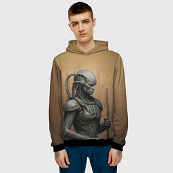 Толстовка-худи мужская Биомеханический андроид, цвет: 3D-черный — фото 2