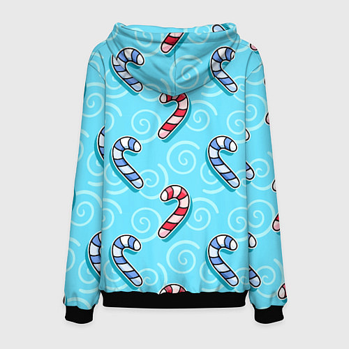 Мужская толстовка Новогодний леденец трость / 3D-Черный – фото 2