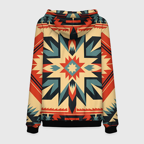 Мужская толстовка Орнамент в стиле американских индейцев / 3D-Черный – фото 2