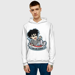 Толстовка-худи мужская The Cure Robert Smith - just like sleddin, цвет: 3D-белый — фото 2