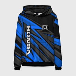 Толстовка-худи мужская Honda motors - синяя спортивная абстракция, цвет: 3D-черный