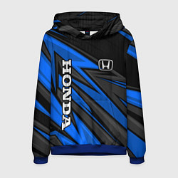 Мужская толстовка Honda motors - синяя спортивная абстракция