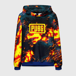 Толстовка-худи мужская PUBG огненое лого, цвет: 3D-синий