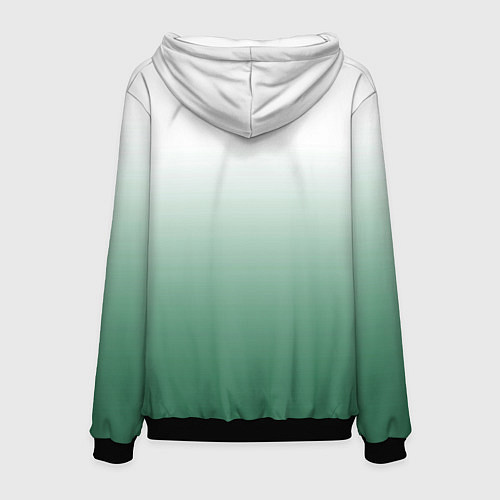 Мужская толстовка Туманный градиент бело-зелёный / 3D-Черный – фото 2