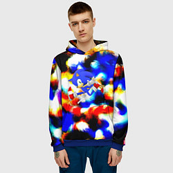 Толстовка-худи мужская Sonic colors, цвет: 3D-синий — фото 2