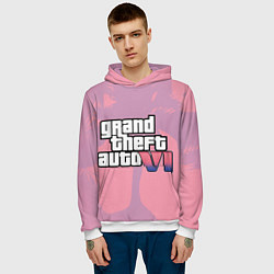 Толстовка-худи мужская GTA 6 pink, цвет: 3D-белый — фото 2