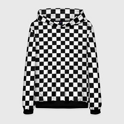 Толстовка-худи мужская Шахматное поле чёрно-белый, цвет: 3D-черный