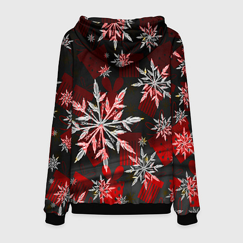 Мужская толстовка Рождественские снежинки / 3D-Черный – фото 2