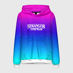 Толстовка-худи мужская Stranger Things gradient colors, цвет: 3D-белый