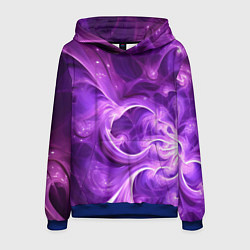Толстовка-худи мужская Фиолетовая фрактальная абстракция, цвет: 3D-синий
