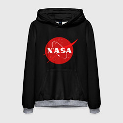 Толстовка-худи мужская NASA redlogo space usa, цвет: 3D-меланж