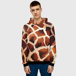 Толстовка-худи мужская Пятнистый мех жирафа, цвет: 3D-черный — фото 2