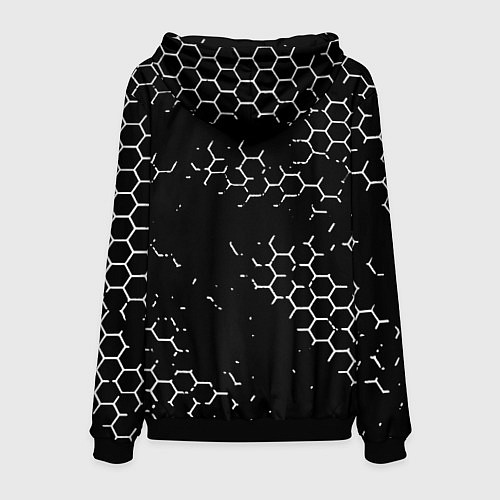 Мужская толстовка Ведьмак лого текстура соты / 3D-Черный – фото 2