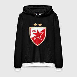 Толстовка-худи мужская Црвена Звезда logo fc, цвет: 3D-белый