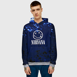 Толстовка-худи мужская Nirvana рок краски, цвет: 3D-меланж — фото 2