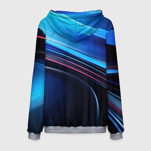 Мужская толстовка Синяя и черная абстракция геометрическая / 3D-Меланж – фото 2