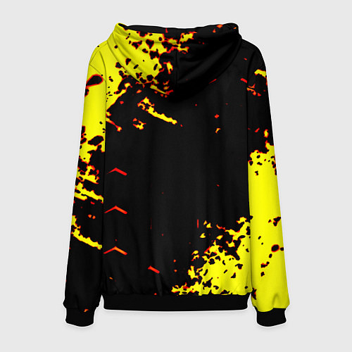 Мужская толстовка Liverpool жёлтые краски текстура / 3D-Черный – фото 2
