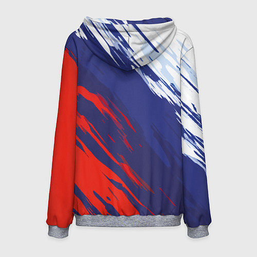 Мужская толстовка Россия Sport брызги красок триколор / 3D-Меланж – фото 2