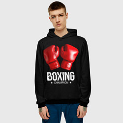 Толстовка-худи мужская Boxing Champion, цвет: 3D-черный — фото 2