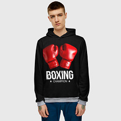 Толстовка-худи мужская Boxing Champion, цвет: 3D-меланж — фото 2