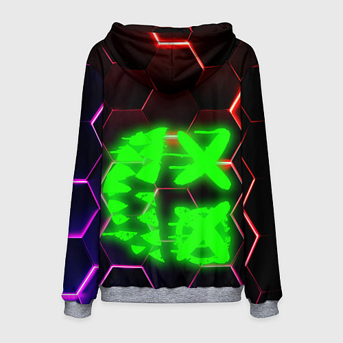 Мужская толстовка Монстр из неона / 3D-Меланж – фото 2