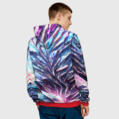 Мужская толстовка Синий драгоценный камень / 3D-Красный – фото 4