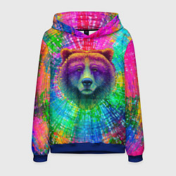 Толстовка-худи мужская Цветной медведь, цвет: 3D-синий