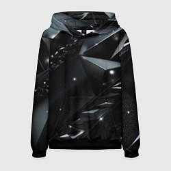 Толстовка-худи мужская Black luxury abstract, цвет: 3D-черный
