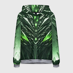 Толстовка-худи мужская Зелёные кристаллы и камень, цвет: 3D-меланж