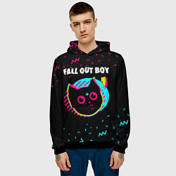 Толстовка-худи мужская Fall Out Boy - rock star cat, цвет: 3D-черный — фото 2