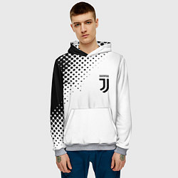 Толстовка-худи мужская Juventus sport black geometry, цвет: 3D-меланж — фото 2