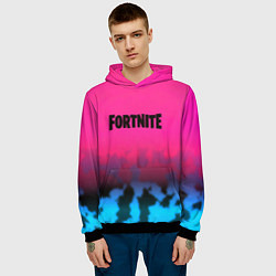Толстовка-худи мужская Fortnite текстура броня, цвет: 3D-черный — фото 2