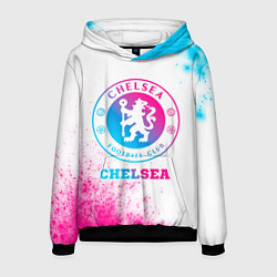 Толстовка-худи мужская Chelsea neon gradient style, цвет: 3D-черный