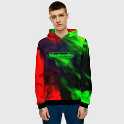 Толстовка-худи мужская Нинтендо битва огней консольщик, цвет: 3D-черный — фото 2
