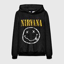 Толстовка-худи мужская Джинсовка с nirvana, цвет: 3D-черный