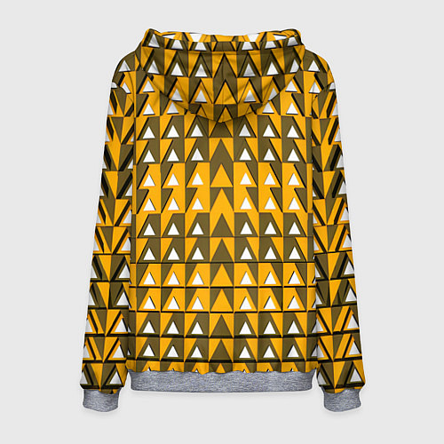 Мужская толстовка Узор из треугольников жёлтый / 3D-Меланж – фото 2