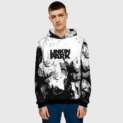 Толстовка-худи мужская Linkin park огненный дым рок, цвет: 3D-черный — фото 2