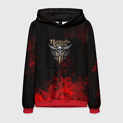 Толстовка-худи мужская Baldurs Gate краски текстура, цвет: 3D-красный