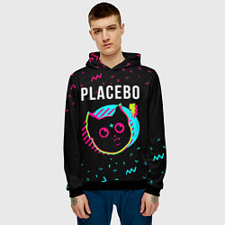 Толстовка-худи мужская Placebo - rock star cat, цвет: 3D-черный — фото 2