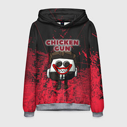Толстовка-худи мужская Chicken gun clown, цвет: 3D-меланж