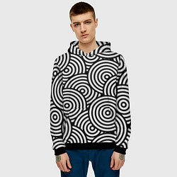 Толстовка-худи мужская Abstraction target, цвет: 3D-черный — фото 2