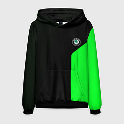 Толстовка-худи мужская Skoda pattern sport green, цвет: 3D-черный