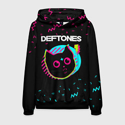 Толстовка-худи мужская Deftones - rock star cat, цвет: 3D-черный