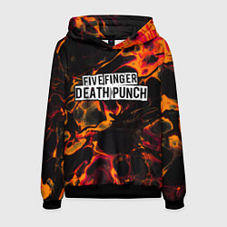 Толстовка-худи мужская Five Finger Death Punch red lava, цвет: 3D-черный