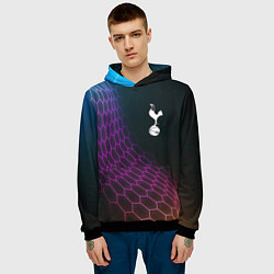 Толстовка-худи мужская Tottenham футбольная сетка, цвет: 3D-черный — фото 2