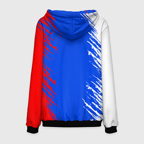 Мужская толстовка Триколор штрихи с гербор / 3D-Черный – фото 2