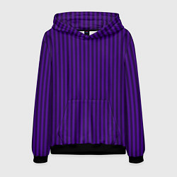 Толстовка-худи мужская Яркий фиолетовый в полоску, цвет: 3D-черный