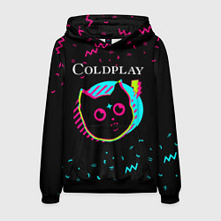 Толстовка-худи мужская Coldplay - rock star cat, цвет: 3D-черный