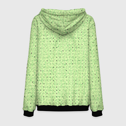 Мужская толстовка Салатовый паттерн в мелкую полосочку / 3D-Черный – фото 2